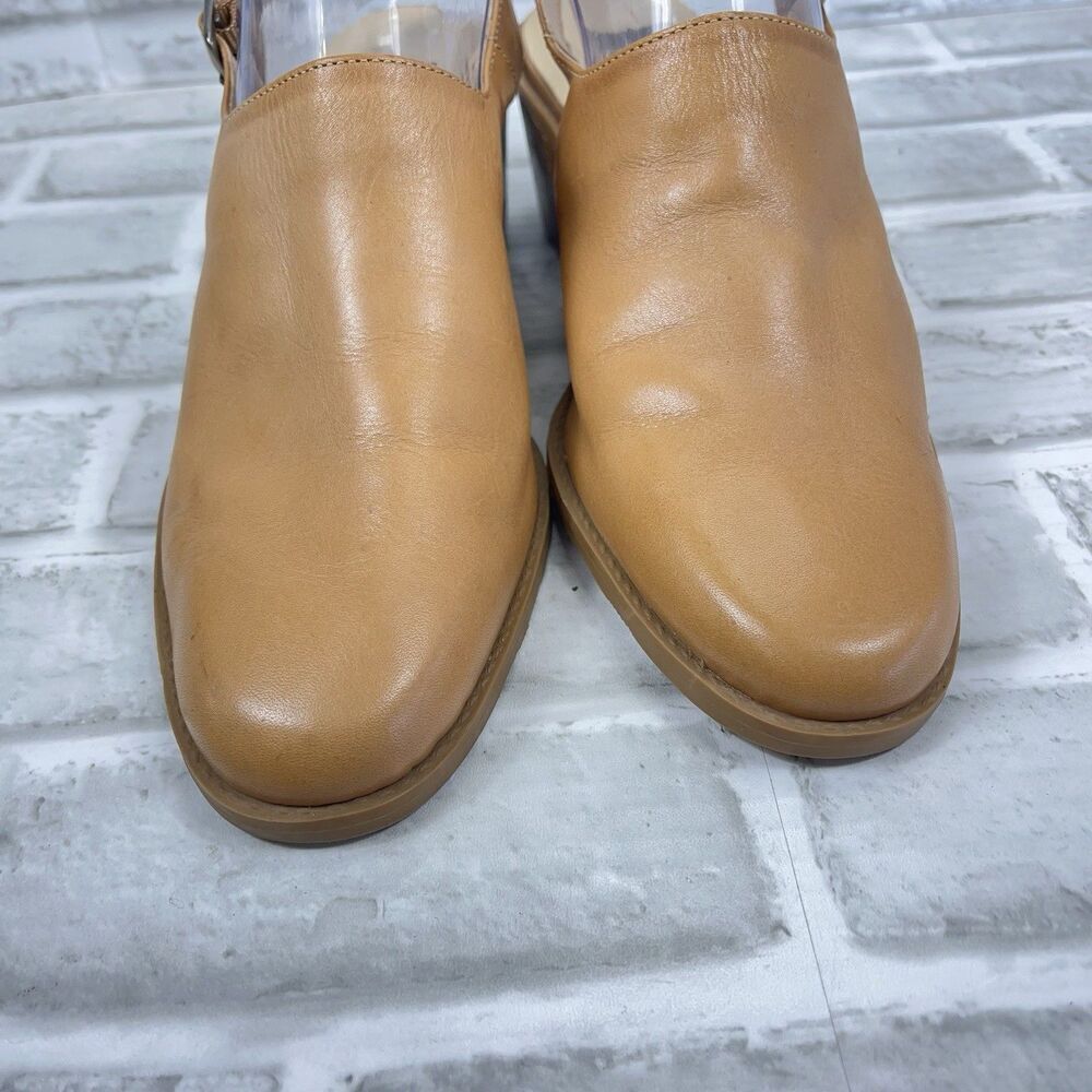 Westies Women's Size 9.5 Brown Tan Leather Vintage Block Heel Mule Clogs - Picture 8 of 13